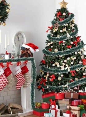 Christmas Tinsel Ribbons Green Cane Ribbon Garland Xmas Tree