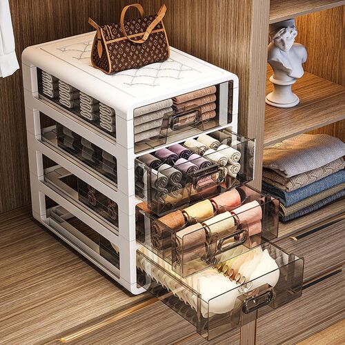 Underwear storage box drawer style socks plastic organizing