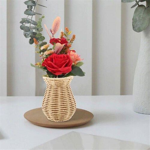 Pastoral Style Decorative Vase Flowers Holder Woven Vintage
