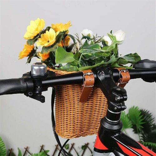 Braided Bicycle Basket Bicycle Bell Bicycle Storage Pannier