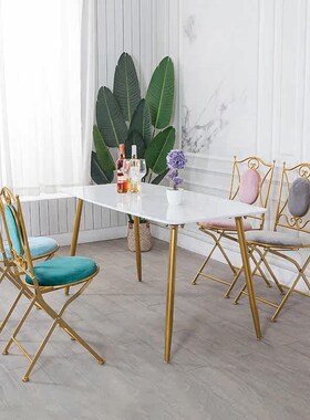 Iron Folding Chair Nordic Home Round Stool Cloth Chair Home