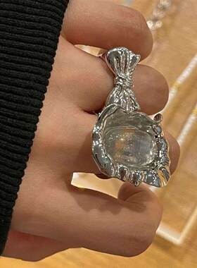 ins style personality exaggerated metal lava transparent wid