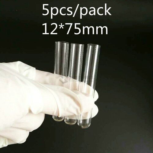 5pcs 12*75mm  Glass Round Bottom Test Tubes for Laboratory
