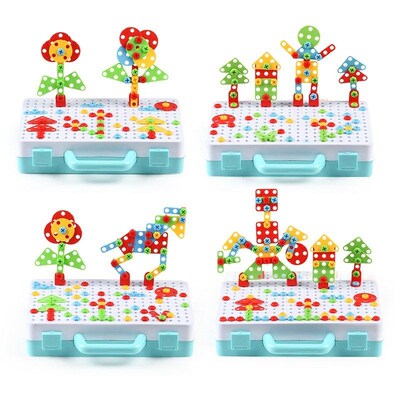 Kids Drill Screw Nut Puzzles Toys Pretend Play Tool Drill Di