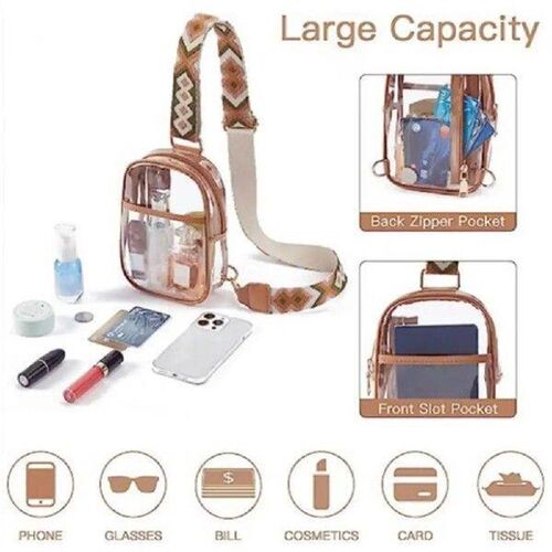 Clear Concert Bag Adjustable Wide Strap Clear Bag