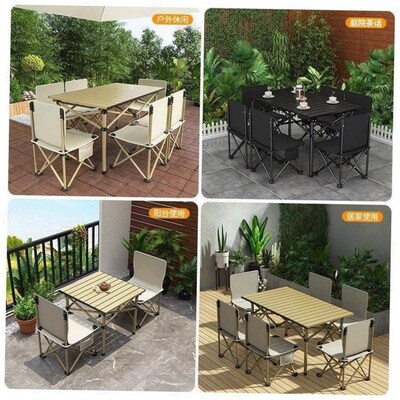 Outdoor folding table portable picnic table and chair set 桌