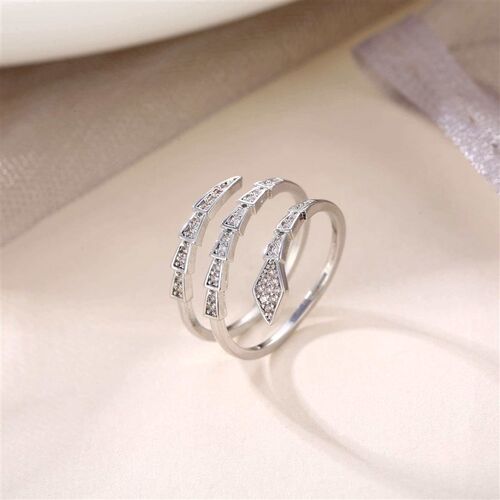 New multi-layer zircon ring multi-row ring ladies vintage op