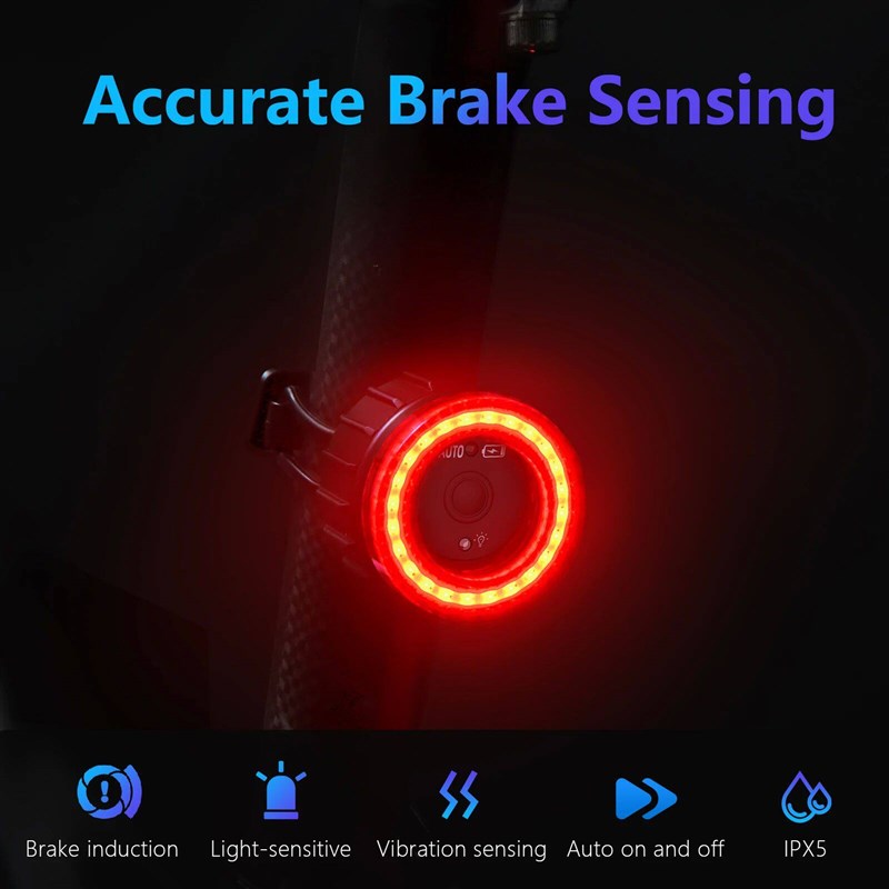 New Bicycle Smart Auto Brake Sensing Light Waterproof LED Ch图片