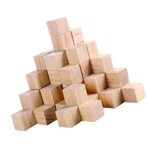 50 Pcs Wooden Cube Mini Teaspoons Bs Toy Stack DIY