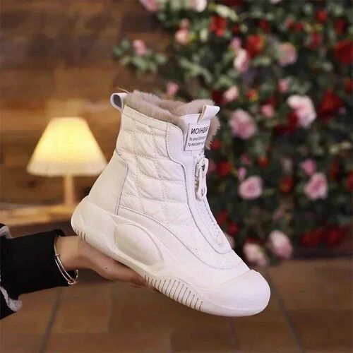 Warm Women Platform Shoes Fur Flats Chelsea Ankle Boots Wint