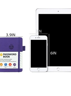 A6 Password Keeper Book with Alphabetical Tabs, Hardcover Pa