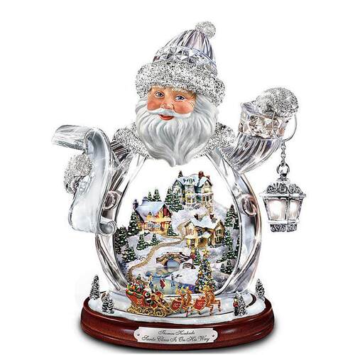 Christmas Tree Rotating Sculpture Train Decoration Window St