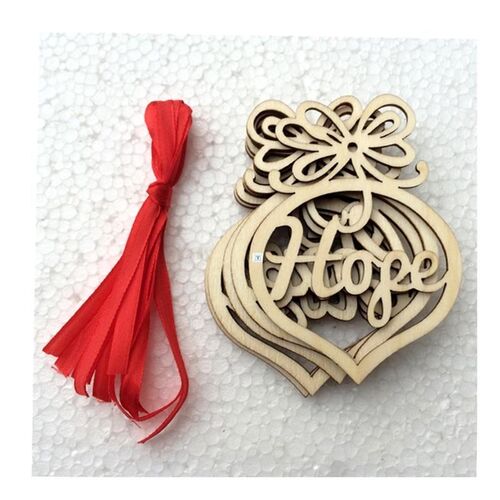12Pcs Christmas Decorations Wooden Ornament Xmas Tree 圣诞