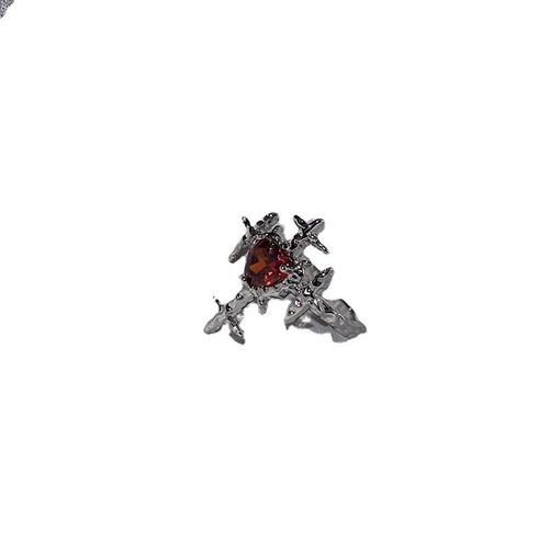 Womens Ring Hip Hop Personalized Dark Cross Opening Adjusta