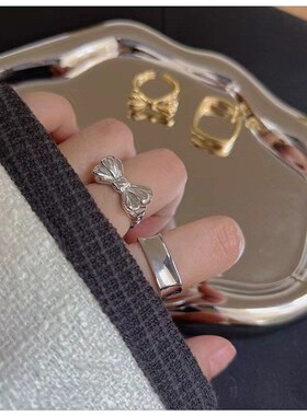 Retro Bow Ring Sweet Finger Ring Fashionable Cool Girl Ins D