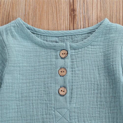 Blotona Baby Boy Girl Cotton Linen Long Sleeve Long Pants Ro