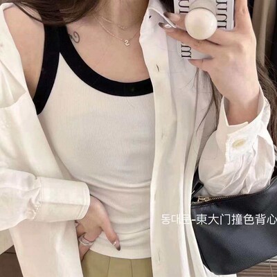 Contrast Color Vest Womens New Outer Wearing Slim Fit Inner