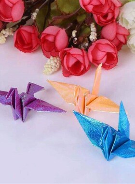 50 Pcs Iridescent Origami Paper Blue Wrapping Fold Colored