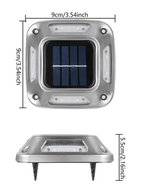 4PCS Solar Dock Lights 8LEDs Deck Driveway Light Outdoor Wat