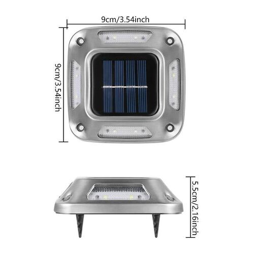 4PCS Solar Dock Lights 8LEDs Deck Driveway Light Outdoor Wat