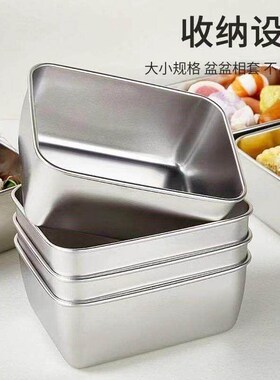 Lidded stainless steel food storage box, freezer container,