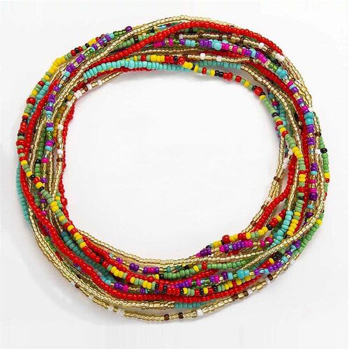 1pc Elastic Waist Bead Chains Summer Body Chains Colorful Be