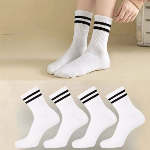 4 Pairs Versatile Womens Socks Simplicity Parallel Bar Patt