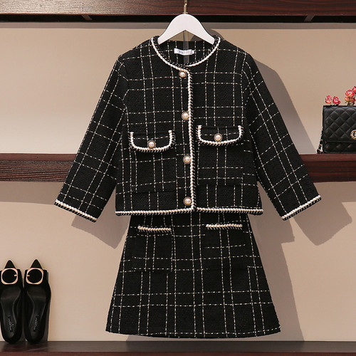 European Style Autumn Winter 2 Piece Set Women Short Woolen