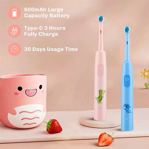 Sonic Children Electric Toothbrush Colorful Cartoon Round Ro