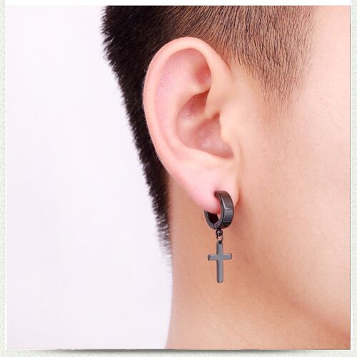 1 Pair 50 Different Types Shape Unisex Black Color Stainless