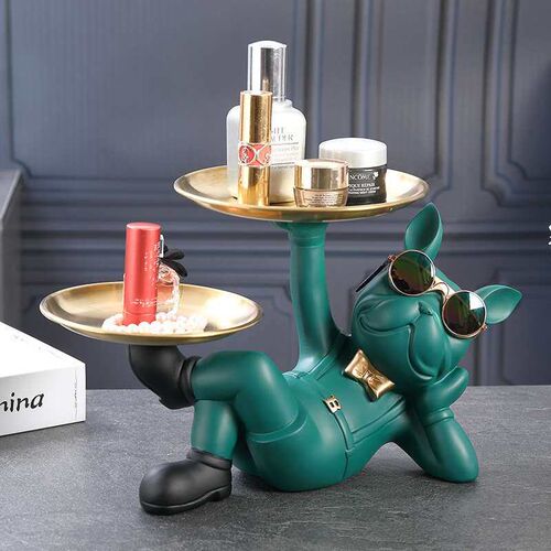 Fortune Dog Ornaments Entrance Key Storage Tray Desktop Cand