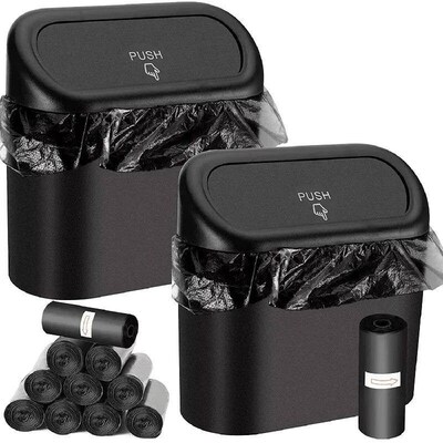 Car Trash Can (with Lid) Contains 60 (300) Garbage Bags, Sma