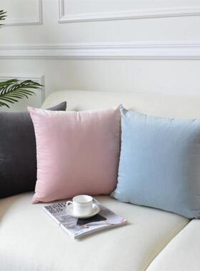 Solid-colored throw pillows Pink Cushions velvet backrest
