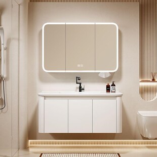 Cream Style Aerospace Aluminum Vanity with Ceramic Basin
