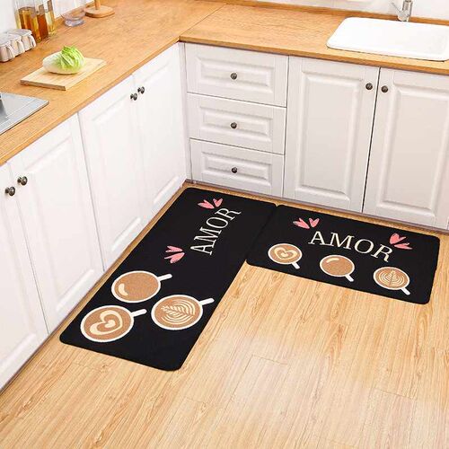 Kitchen Floor Mat Long Strip Ring Velvet Anti-slip Mat Bathr