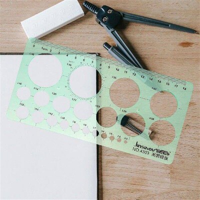 2 Pcs Geometry Measurement Template Students Drawing Rulers
