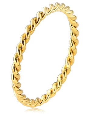 Ramos 2MM Knuckle Rope Twist Ring Stainless Steel Wedding Ba