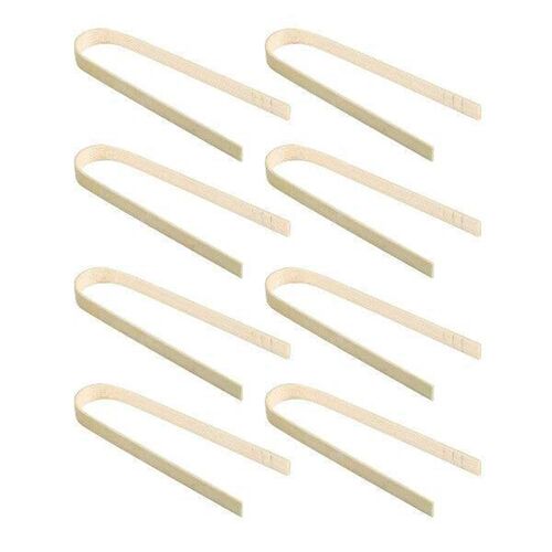 80 Pcs Mini Bamboo Disposable Bread Tongs 4 Inch Toast