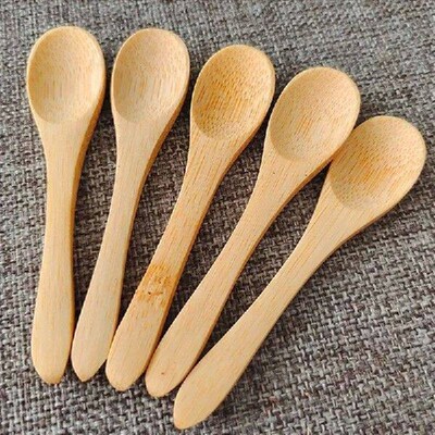 1PC Mini Natural Bamboo Wooden Dessert Ice Cream Yogurt