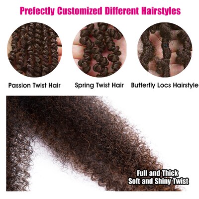 Marley Twist Afro Crochet Braids Soft Spring Kinky Hair For