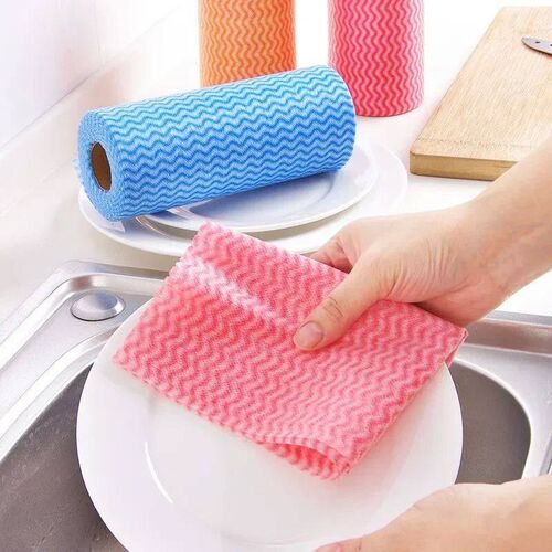 50Pcs/Roll Dishcloth Disposable Kitchen Cloth Roll Kitchen D