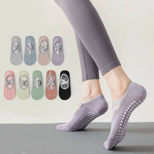 Yoga Socks Non-slip Silicone Breathable Thin Solid Color Boa