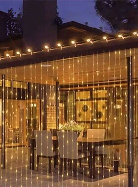 Outdoor Solar Curtain Light 3x3M 300Leds Holiday Decorations