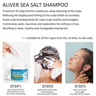 Sea Salt Shampoo Hair Treatment Scalp Psoriasis海盐洗发膏水