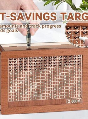 Euro Saving Money Box Piggy Bank Cash Wooden Savings Challen