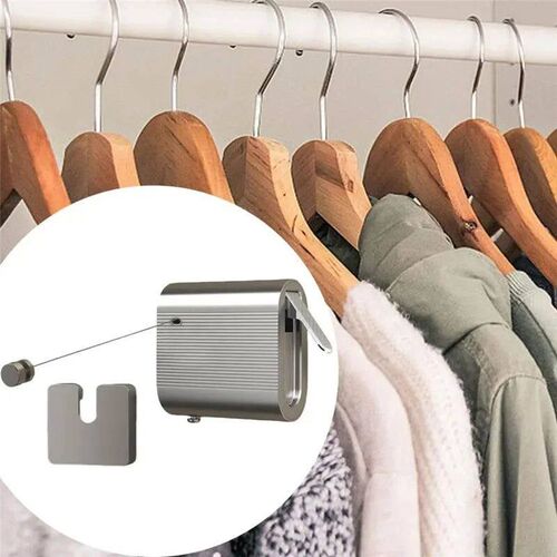 AA76-13.8 Ft Retractable Clothes Line Indoor Outdoor, Non-Sa