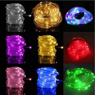 22M/12M LED Outdoor Solar Lamps 200/100 LEDs Rope Tube Strin