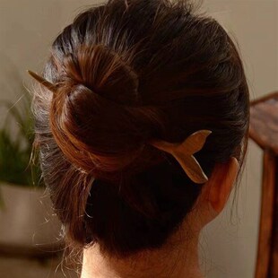 New Chinese style wooden hairpins, cute cats, high-end sens