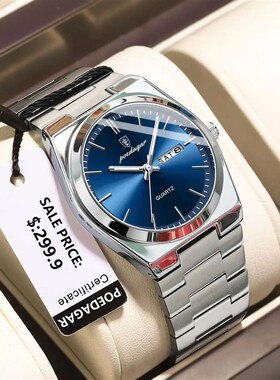 Watch For Man Waterproof Luminous Date Week Stainless Steel