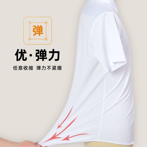 Three-proof White Shirt Mens Long-sleeved Non-ironing Elast